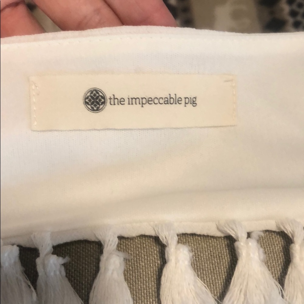 White tassel shorts romper